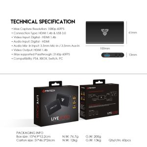 Fantech LIVE AC3003 Video Capture Card