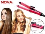 Nova 2 In 1 Hair Straightener Plus Curler with Ceramic Plate, Pink - Image 2
