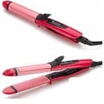 Nova 2 In 1 Hair Straightener Plus Curler with Ceramic Plate, Pink
