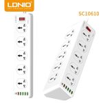 LDNIO SC10610 2500W 10 SOCKETS Multiplug with 5 USB Ports and 1 TYPE-C PD Multiplug