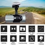 Awolf 2.7" Dual Lens Dash Cam Car DVR Vehicle Camera With GPS Module G-Sensor - Image 3