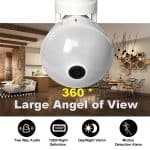 Light Bulb Camera Wireless Full HD 1080P E27 360 Degrees Panoramic Cameras Wi-Fi Security Camera, IP LED Camera Replay/Night Vision/Alarm/Motion Detection - Image 5