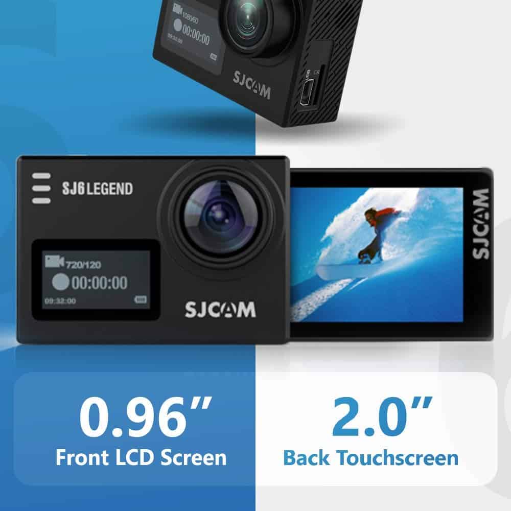SJCAM SJ6 ULTRA Action Cam 4K – Doppio Schermo Touch, Subacquea 30m, Stabilizzazione 6 Assi, Wi-Fi, 2 Batterie E Kit Moto