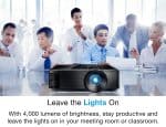 Optoma W400LVe WXGA Professional Projector - 4000 Lumens for Lights-on Viewing. Presentations in Classrooms & Meeting - Image 3