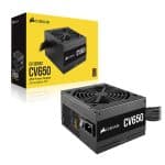 Corsair CV650, CV Series, 80 Plus Bronze Certified, 650 Watt Non-Modular Power Supply – Black