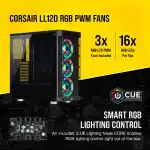 Corsair Icue 465X White RGB Mid-Tower ATX Smart PC Case, Casing - Image 3