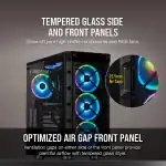 Corsair Icue 465X RGB Mid-Tower ATX Smart PC Case,  Black Casing - Image 2