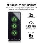 Corsair Crystal 570X RGB Mid-Tower Case, 3 RGB Fans, Tempered Glass - Black - Image 4
