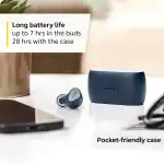 Jabra Elite 3 in Ear Wireless Bluetooth Earbuds – Noise Isolating True Wireless Buds with 4 Built-in Microphones for Clear Calls, Rich Bass, Customizable Sound, and Mono Mode - Navy - Image 3