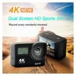 H23RT Action Camera 4K Ultra HD Double LCD WiFi With Remote - Image 5