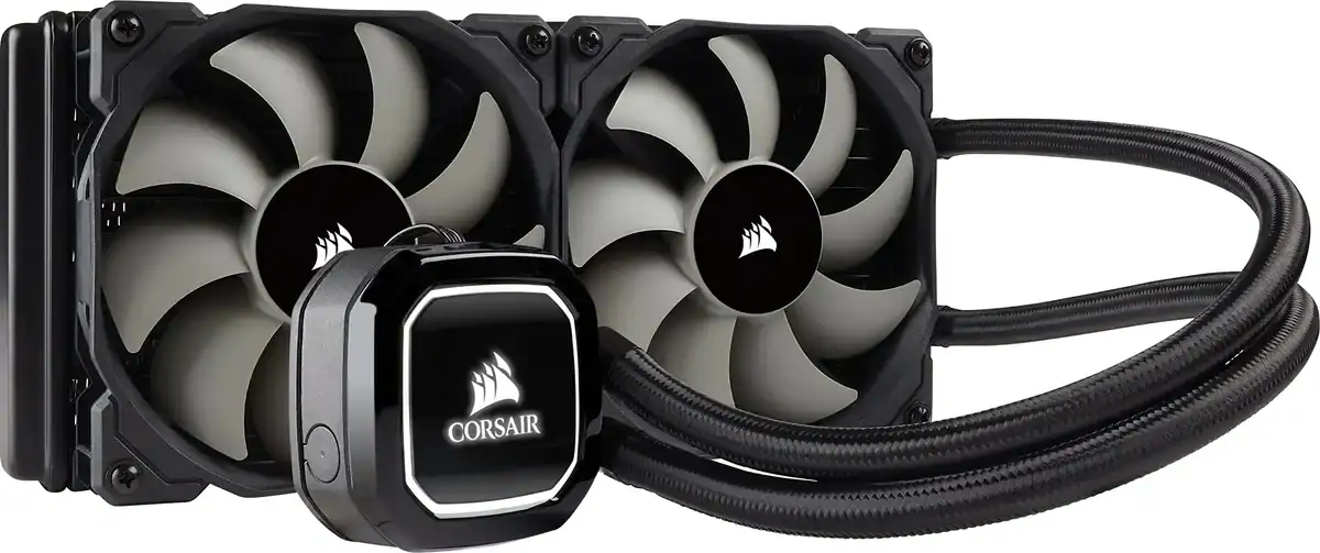 81w4smQlw2L Corsair Hydro H100 x 240 mm Radiator Dual 120 mm PWM Fans Liquid CPU Cooler - Image 1