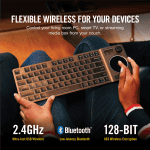 Corsair K83 Wireless Keyboard Works w/PC, Smart TV, Streaming Box- Backlit LED, Black - Image 3