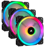 Corsair LL Series LL120 RGB 120mm Dual Light Loop RGB LED PWM Fan 3 Fan Pack with Lighting Node Pro (CO-9050072-WW)
