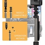 L05 Tripod Selfie Stick, 58" Inch Long Length, 360° Rotation 4 in 1 For TikTok Live