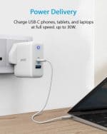 Anker PowerPort II - 2 UL Certified 49.5W Wall Charger with Foldable Plug, One 30W Power Delivery Port for MacBook, IOS, Android - Image 2