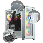 Corsair iCUE 4000X RGB Mid-Tower ATX PC Case – White (CC-9011205-WW)