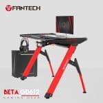 Fantech Beta Gd612 Gaming Desk, Table Z Shaped Pc Workstation with Carbon Fiber Surface Cup Holder and Headphone Hook ( Black)