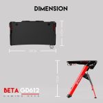 Fantech Beta Gd612 Gaming Desk, Table Z Shaped Pc Workstation with Carbon Fiber Surface Cup Holder and Headphone Hook ( Black) - Image 7