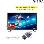 Wega 24 Inch Full Hd 1080P Led Tv, Double Glass Protection, Hdmi, Vga, Av