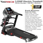 MacVision 3.25HP (MC-V325A) Treadmill (MC-V325A) Treadmill With Massager Vibrator, USB MP3, Bluetooth, App, Trademill