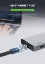 Belkin USB C 6 in 1 Hub Adapter with 60W Power delivery, 5 Gbps Transfer Speed, Ethernet Port, 4K HDMI, USB C, SD Card and 2 USB A 3.0 & 2.0 Data Ports, for MacBook/iPad and More - Image 4