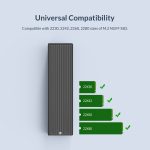 ORICO M2PF-C3 M.2 5GBPS, USB3.1-TYPE-C, SUPPORTS UP TO 2TB, 15CM CABLE – HARD DRIVE ENCLOSURE