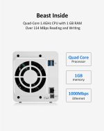 TERRAMASTER F2-210 2-Bay 18×2 TB NAS Hard Drive Docking Station Quad Core 1GB RAM DDR4 Media Server Personal Private Cloud (Diskless) - Image 3