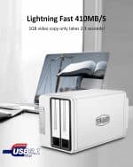 TERRAMASTER D2-310 USB Type C External Hard Drive Docking Station RAID Enclosure USB3.1 (Gen1) 2-Bay RAID - Image 6