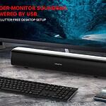 Creative Stage Air Portable and Compact Under-Monitor USB-Powered Soundbar for Computer