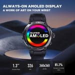 ZEBLAZE STRATOS 2 SMART WATCH, THE WORLD IS YOURS  AMOLED DISPLAY  - BLACK - Image 4