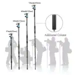 Zomei Z888C Tripod Carbon Fiber for Digital DSLR Cameras with Quick Release Plate and Ball Head (Blue) - Image 5