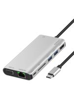 Onten (OT-9591B) USB C Hub 8 in 1 Type C Hub Adapter with 1Gbps Ethernet, 4K HDMI, VGA, PD Charging, 2 USB3.0, 3.55mm Audio, SD Card Reader for MacBook Pro and Other Type C Laptops - Image 4