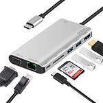 Onten (OT-9591B) USB C Hub 8 in 1 Type C Hub