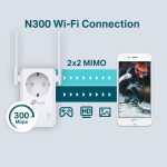 Tp-Link N300 Wi-Fi Range Extender Wall Plug with External Antennas and AC Pass - Image 4