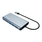 Verbatim 8-in-1 Type C Hub With VGA, HDMI,RJ45,USB3.0x2 PD 60W SD & earjack - Image 3