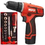 MPT 12V 3/8 INCH LI-ION RECHARGEABLE CORDLESS DRILL MACHINE SCREWDRIVER SCREW BITS KIT TOOLS