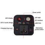 220V Portable Power Station 45000mAh 180W Power Bank 12V DC Car Jump Starter - Image 4