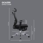Fantech OCA259 Premium Mesh Office Chair with Leg Rest