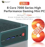 Mini Gaming PC Computer, Beelink SER6 PRO, AMD Ryzen 7 7735HS (8C/16T up to 4.75GHz), 32GB DDR5, 500GB NVME SSD, Radeon 680M 12 core 2200 MHz, WiFi 6/BT5.2 - Image 7