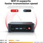 Beelink Mini PC with AMD Ryzen 5 5500U(6C/12T, Up to 4.0GHz), 8GB DDR4 RAM, 500GB NVMe SSD, SER5 Win 11 Mini Desktop Support 4K@60Hz Output/WiFi6/BT5.2/DP1.4/HDMI2.0/USB3.2 for Gaming/Office/Home (Copy) - Image 4