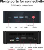 Beelink Mini PC with AMD Ryzen 5 5500U(6C/12T, Up to 4.0GHz), 8GB DDR4 RAM, 500GB NVMe SSD, SER5 Win 11 Mini Desktop Support 4K@60Hz Output/WiFi6/BT5.2/DP1.4/HDMI2.0/USB3.2 for Gaming/Office/Home (Copy) - Image 3