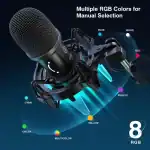 FIFINE K651 USB DYNAMIC MICROPHONE BUNDLE WITH A RGB SHOCK MOUNT & TOUCH-SENSITIVE MUTE BUTTON - Image 2