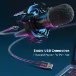 FIFINE K651 USB DYNAMIC MICROPHONE BUNDLE WITH A RGB SHOCK MOUNT & TOUCH-SENSITIVE MUTE BUTTON - Image 4