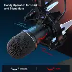 FIFINE K651 USB DYNAMIC MICROPHONE BUNDLE WITH A RGB SHOCK MOUNT & TOUCH-SENSITIVE MUTE BUTTON - Image 3