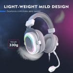 FIFINE H6 White USB Gaming Headset, Over-Ear RGB Headset with 7.1 Surround Sound, Noise Cancellation - Image 7