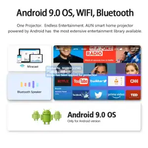 AUN A002 Android Projector LED 4k Home Theater Projector HD 4K Videodesign