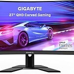 GIGABYTE M27F A 27" 165Hz 1080P KVM Gaming Monitor, Curved 165Hz