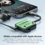 Plextone GS1 iPhone Splitter Lightning Adapter - Experience PD 30W Fast Charging and Crystal Clear Audio