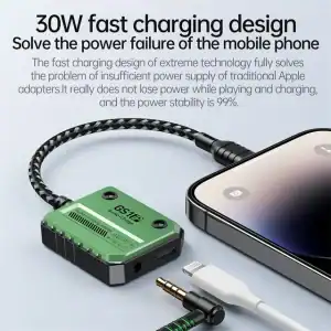 Plextone GS MAX Mark III - a 4-in-1 Type C Lightning Gaming Adapter + 60W Fast Charging Adapter.