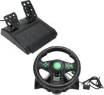 Gaming Vibration Racing Steering Wheel & Pedals for Xbox, PlayStation, and PC